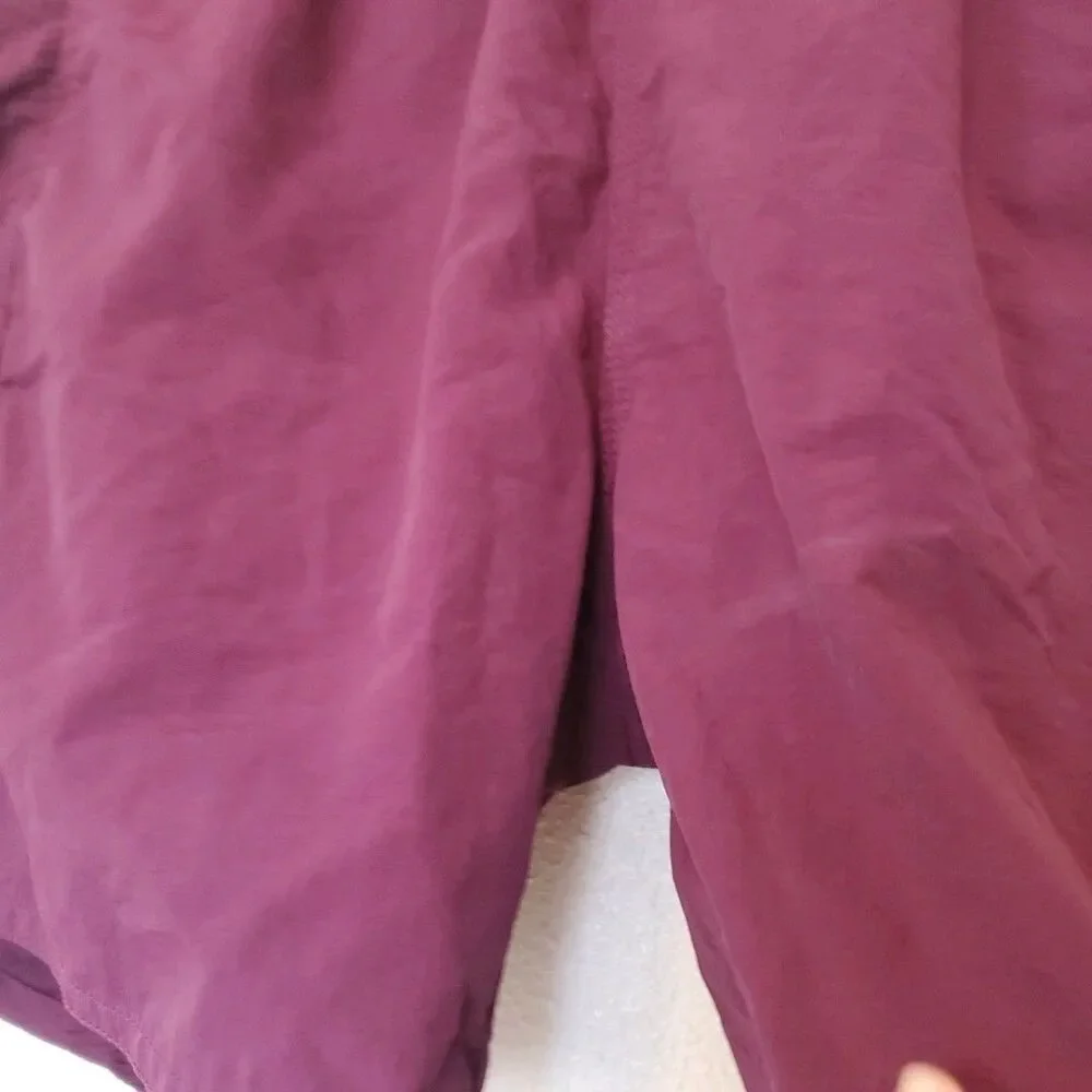 Arena Mens Swim Trunks Maroon Burgundy Blue Logo Elastic Waist Pockets Size M